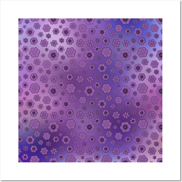 Purple flower field Wall Art by Sinmara